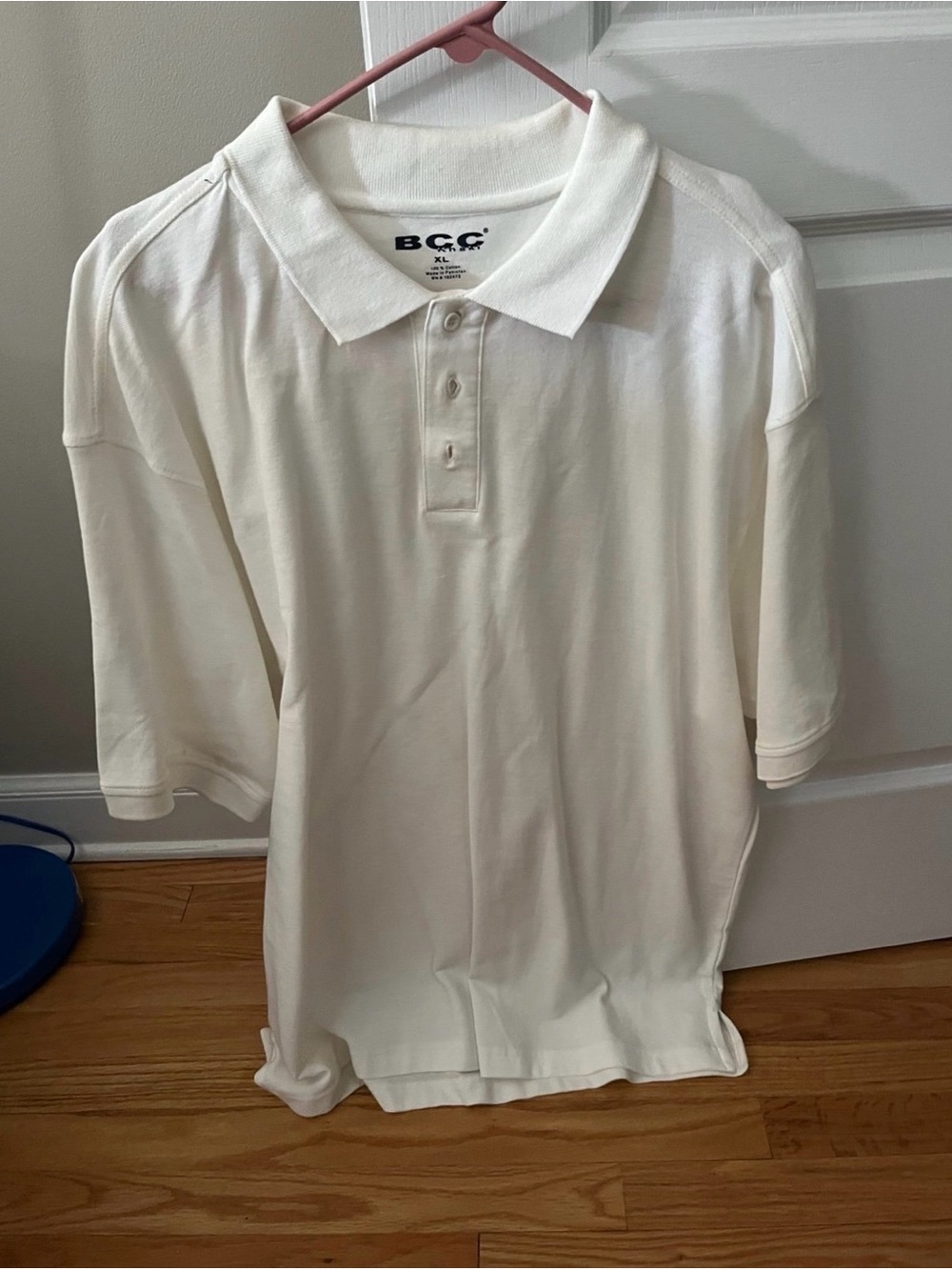Men’s BCC Khaki Polo White Shirt Size XL